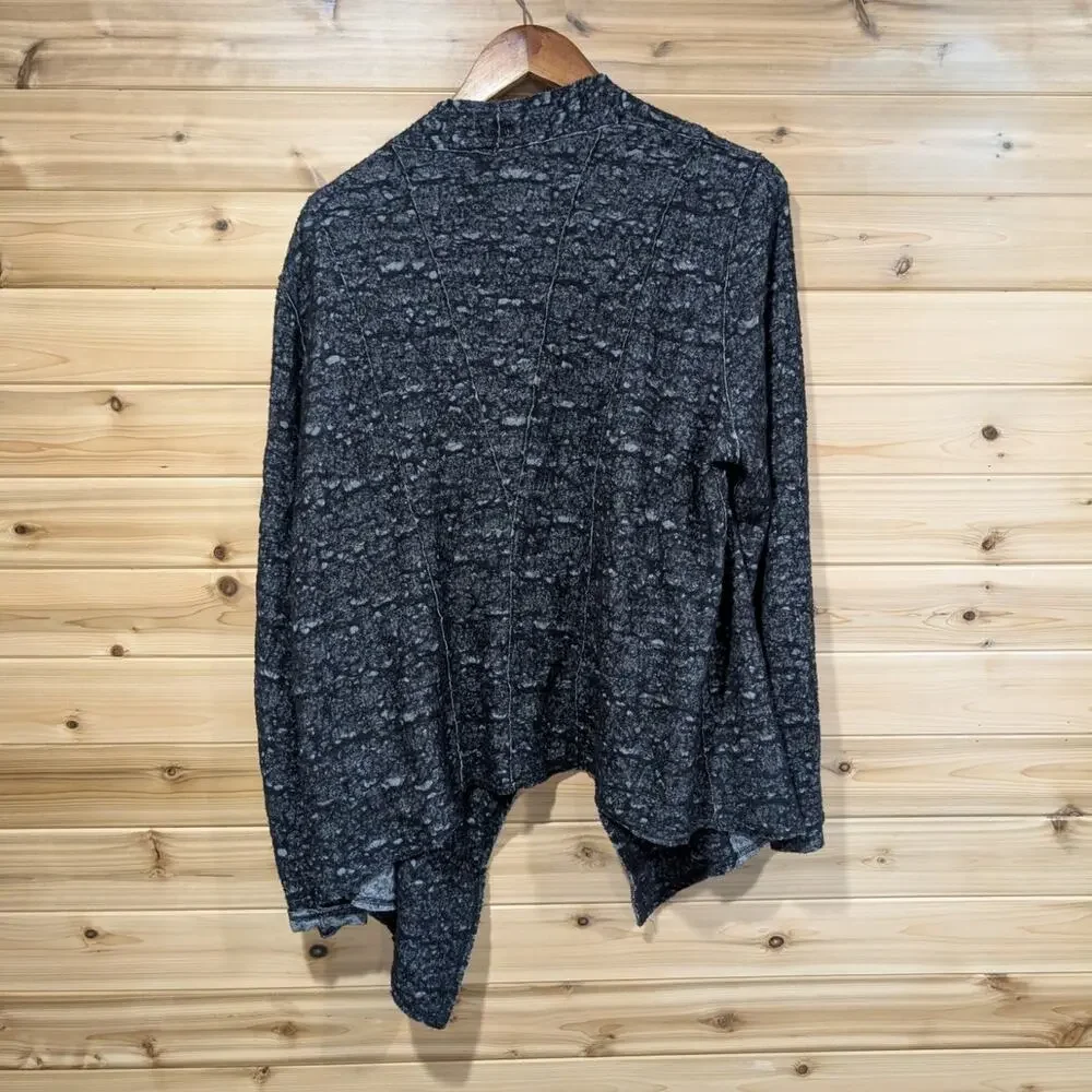 Eileen Fisher‎ Sweater Womens XL Gray Open Wrap Cardigan Waterfall Draping